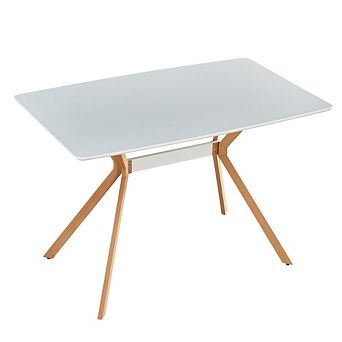 Modern Minimalist 47 Inch MDF Dining Table With Metal Legs For Kitchen And Office