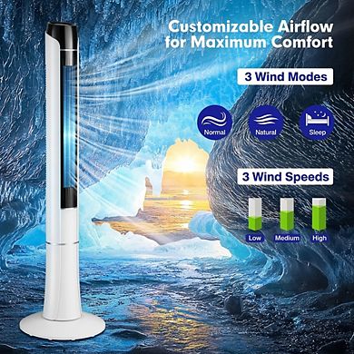 Portable 48 Inch Tower Fan with Remote Control Oscillating Cooling for Bedroom