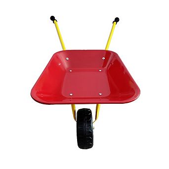 Kids Metal Wheelbarrow 19.3x15.2x4.9 in Heavy Duty Garden Cart for Sand Soil