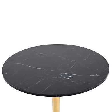 Mid Century Round Dining Table, 23.62 Inch Pedestal Table For 2-4 People