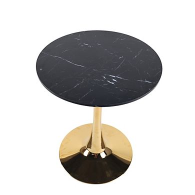 Mid Century Round Dining Table, 23.62 Inch Pedestal Table For 2-4 People