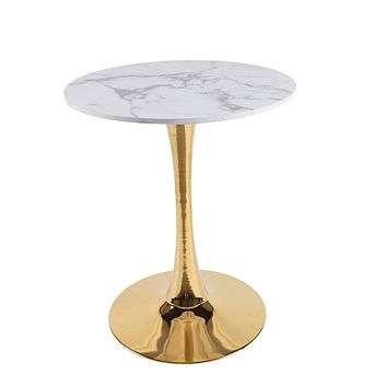Mid Century Round Dining Table, 23.62 Inch Pedestal Table For 2-4 People