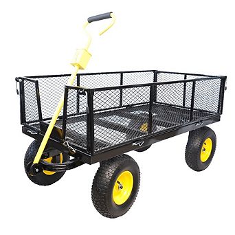 Heavy Duty Steel Garden Cart Utility Wagon with Removable Sides 880 lbs Capacity