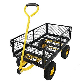 Heavy Duty Garden Dump Cart 660 Lbs Capacity Wagon Cart for Firewood Transport