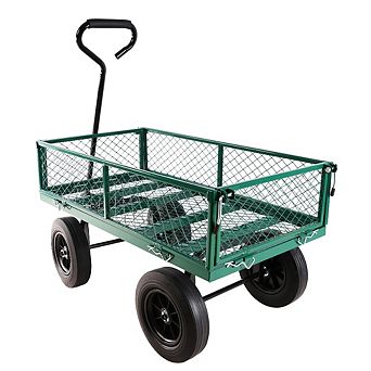Heavy Duty Garden Dump Cart 37.8x20.4x5.5 in Solid Wheels Yard Wagon