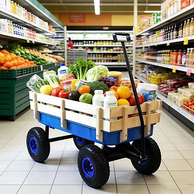 Outdoor Wagon Garden Cart 43x15x5 In All Terrain Pulling