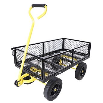 Heavy Duty Garden Dump Cart 37.8 By 20.5 Inch Firewood Wagon For Yard