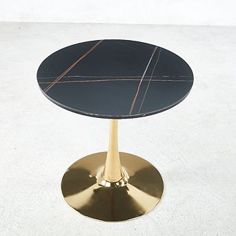 Mid Century Modern Round Tulip Dining Table 31.5 Inch Pedestal Base For Kitchen And Leisure