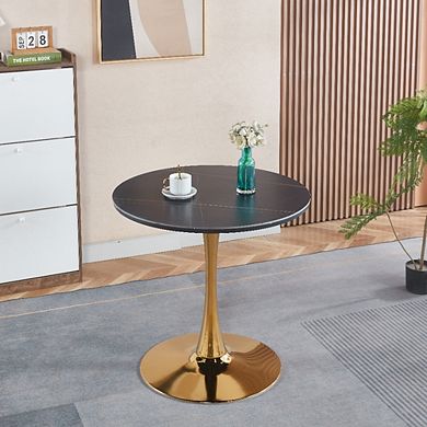 Mid Century Modern Round Tulip Dining Table 31.5 Inch Pedestal Base For Kitchen And Leisure