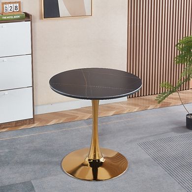 Mid Century Modern Round Tulip Dining Table 31.5 Inch Pedestal Base For Kitchen And Leisure