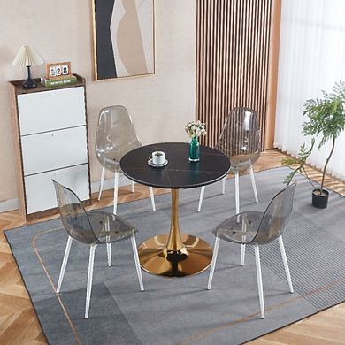 Mid Century Modern Round Tulip Dining Table 31.5 Inch Pedestal Base For Kitchen And Leisure