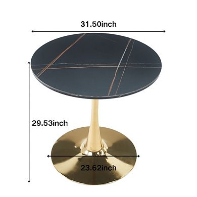 Mid Century Modern Round Tulip Dining Table 31.5 Inch Pedestal Base For Kitchen And Leisure