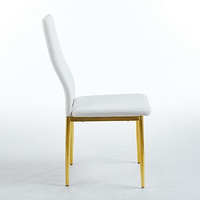 Modern Dining Chairs Set of 4, Upholstered Metal Leg Seating for Kitchen and Dining Room