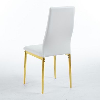 Modern Dining Chairs Set of 4, Upholstered Metal Leg Seating for Kitchen and Dining Room