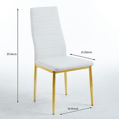 Modern Dining Chairs Set of 4, Upholstered Metal Leg Seating for Kitchen and Dining Room