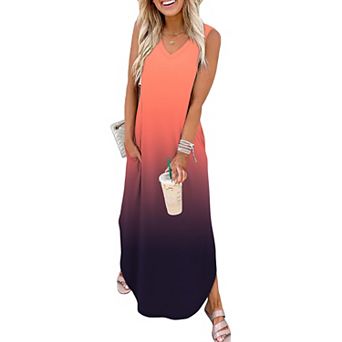 Summer Maxi Beach Dress Pockets
