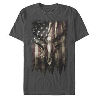 Men's Bald Eagle USA Flag Print Graphic Tee
