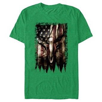 Men's Bald Eagle USA Flag Print Graphic Tee