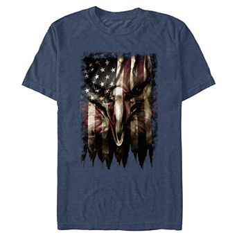 Men's Bald Eagle USA Flag Print Graphic Tee