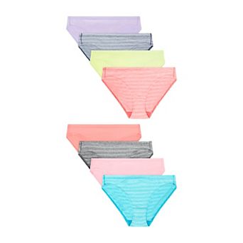Girls Hanes® 8 Pack Ultimate Pure Comfort Microfiber Bikini Underwear