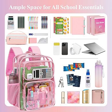 Transparent PVC Backpack Heavy Duty Bookbag