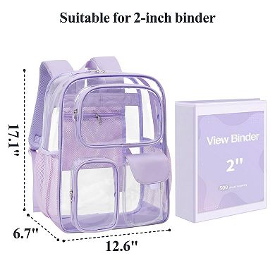 Transparent PVC School Backpack Heavy Duty 3 Pockets