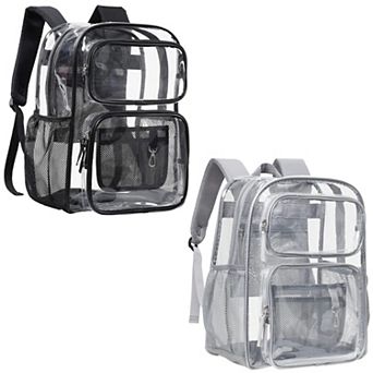 2 Pack Transparent PVC Heavy Duty School Bookbag Backpack