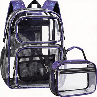 Transparent PVC School Backpack Patterned Bookbag