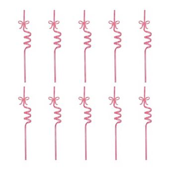 10 pc Reusable Straws, Plastic Solid Color Straws, Long Drinking Straws for 40 oz Tumbler