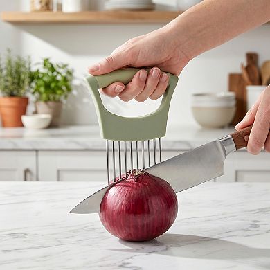 Vegetable Chopper Manual Processor, Plastic Frame Vegetable Fixing Tool with Stainless Steel Pins