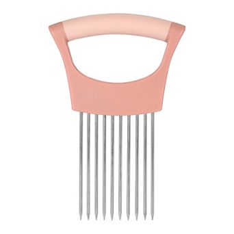 Vegetable Chopper Manual Processor, Plastic Frame Vegetable Fixing Tool with Stainless Steel Pins