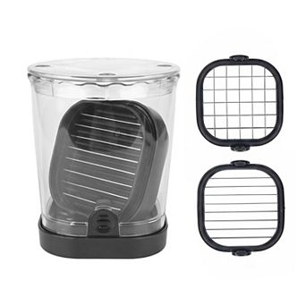 Vegetable and Fruit Chopper Manual Food Processor Veggie Cutter with Dual Replaceable Inserts