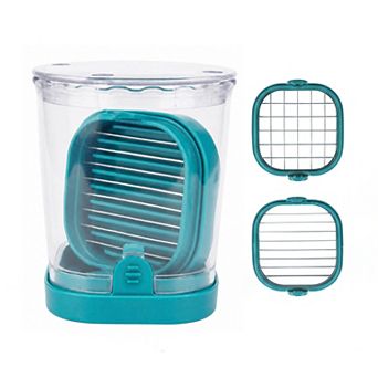 Vegetable and Fruit Chopper Manual Food Processor Veggie Cutter with Dual Replaceable Inserts
