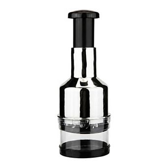 Vegetable Chopper Manual Food Processor, Plated Press Garlic Mincer Onion Cutter with Clear Cup