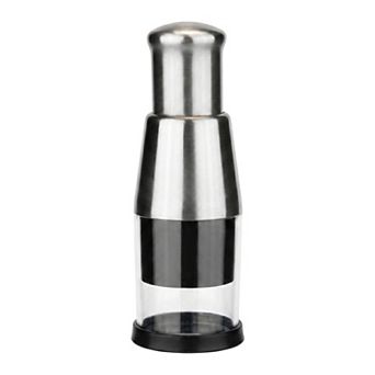 Vegetable Chopper Manual Food Processor, Plated Press Garlic Mincer Onion Cutter with Clear Cup