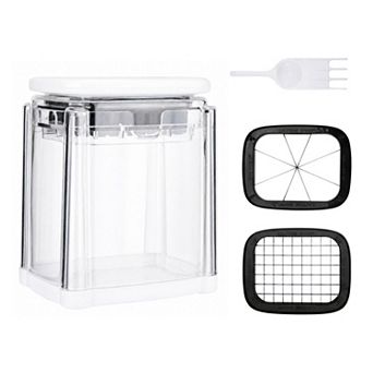 Vegetable Chopper Manual Food Processor, Press Garlic Mincer Onion Cutter with Detachable Plates