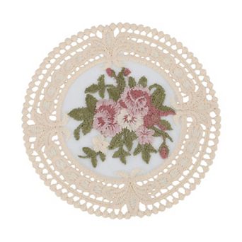 1 pc Embroidery Openwork Drink Coaster