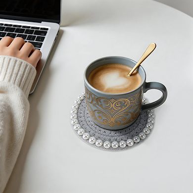 1Pc Round Pearl Heat Insulation Mat Drink Coaster