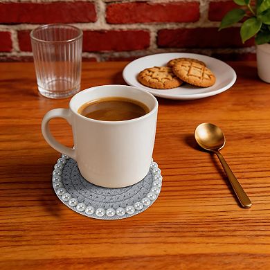 1Pc Round Pearl Heat Insulation Mat Drink Coaster