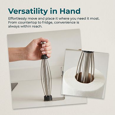 Wall Mount Paper Towel Holder Metal Magnetic Rustproof Under Cabinet Towel Rack 12.2x3.8 inch