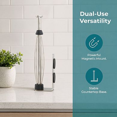 Wall Mount Paper Towel Holder Metal Magnetic Rustproof Under Cabinet Towel Rack 12.2x3.8 inch
