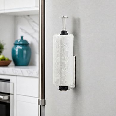 Wall Mount Paper Towel Holder Metal Magnetic Rustproof Under Cabinet Towel Rack 12.2x3.8 inch