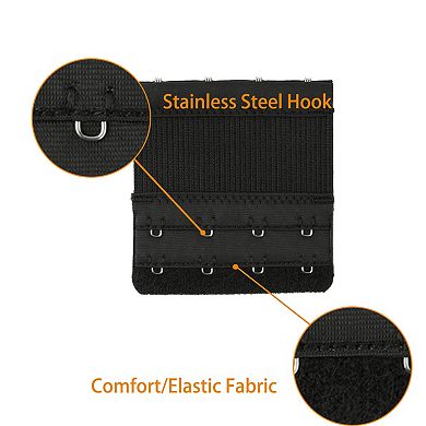 Women Stretchy Bra Extenders 2x2/2x3/2x4 Hooks Elastic Back Bra Extension 3Pcs