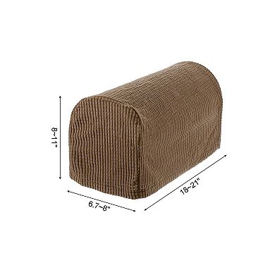 2 Pcs Stretch Armrest Covers, Anti-Slip Armchair Slipcover for Sofas, Couches & Recliners