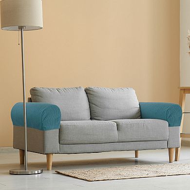 2 Pcs Stretch Armrest Covers, Anti-Slip Armchair Slipcover for Sofas, Couches & Recliners
