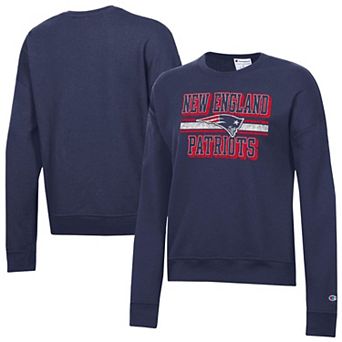 Women's Champion Navy New England Patriots Powerblend Fleece Sweatshirt