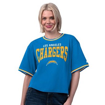 Women's Starter Powder Blue Los Angeles Chargers Ace Cropped T-Shirt