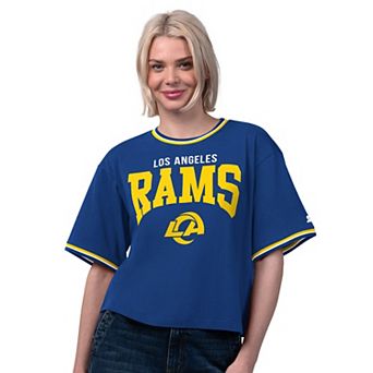 Women's Starter Royal Los Angeles Rams Ace Cropped T-Shirt