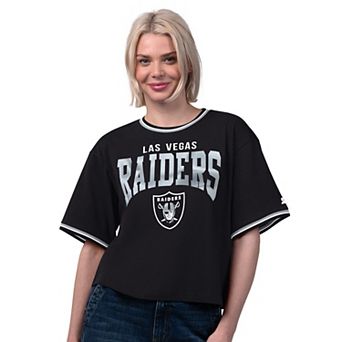 Women's Starter Black Las Vegas Raiders Ace Cropped T-Shirt