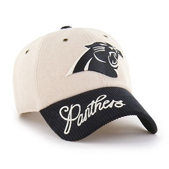 Women's '47 Natural/Black Carolina Panthers Rope Script Clean Up Adjustable Hat